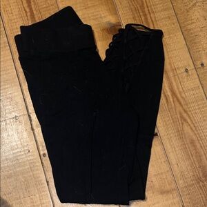 Old Navy Black Jeggings with Lace-Up Design